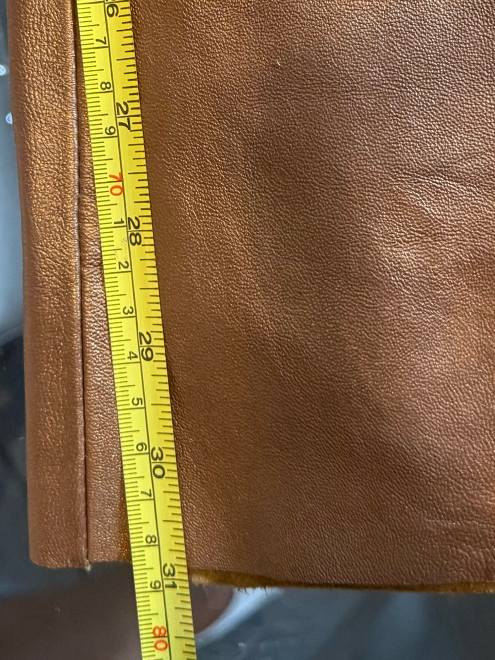 Women’s Metallic Bronze Leather Pants- Classic Stylish Fit - Picture 8 of 9